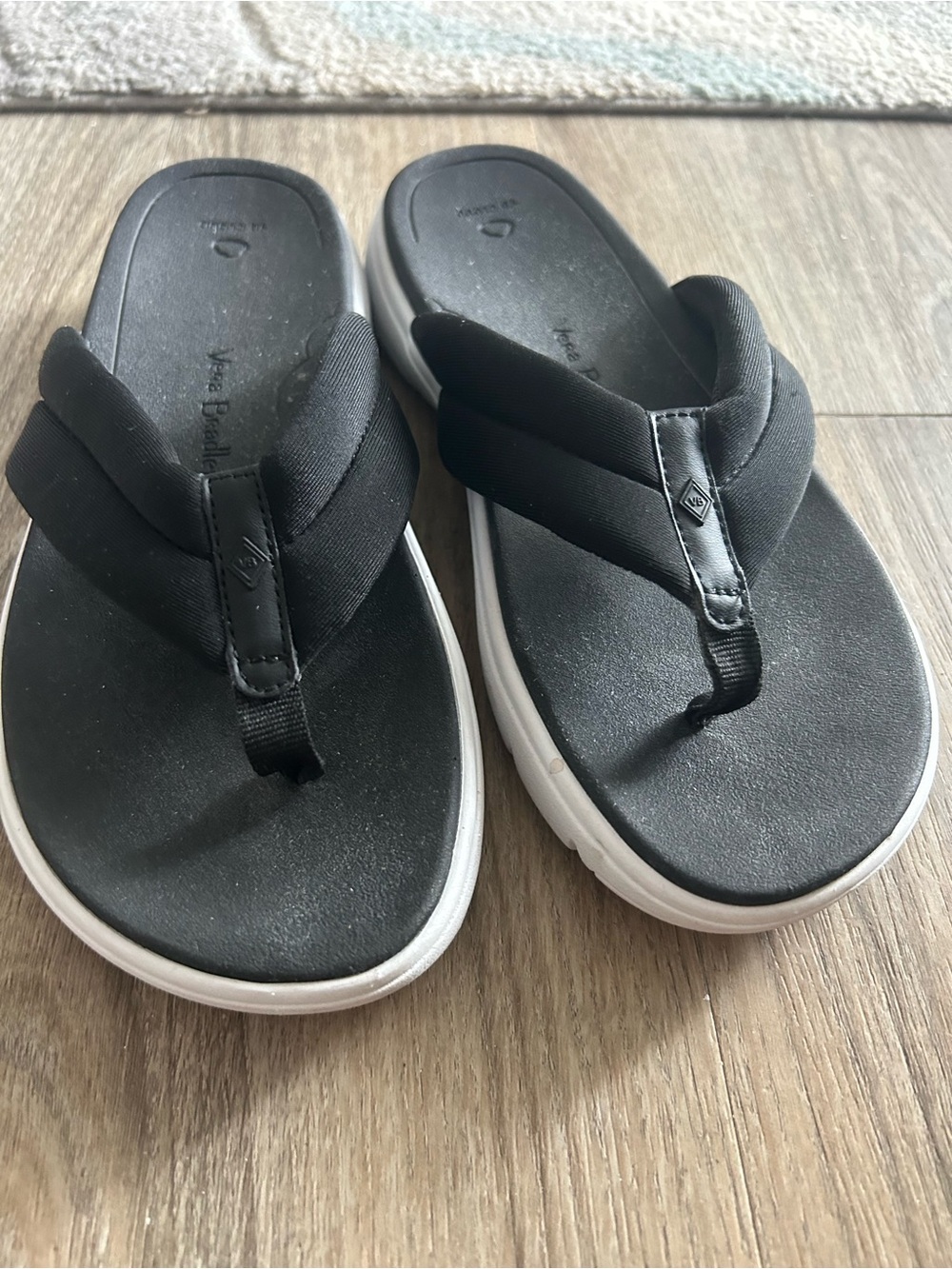 Vera Bradley Black Flip Flop Sandals with cloud foam